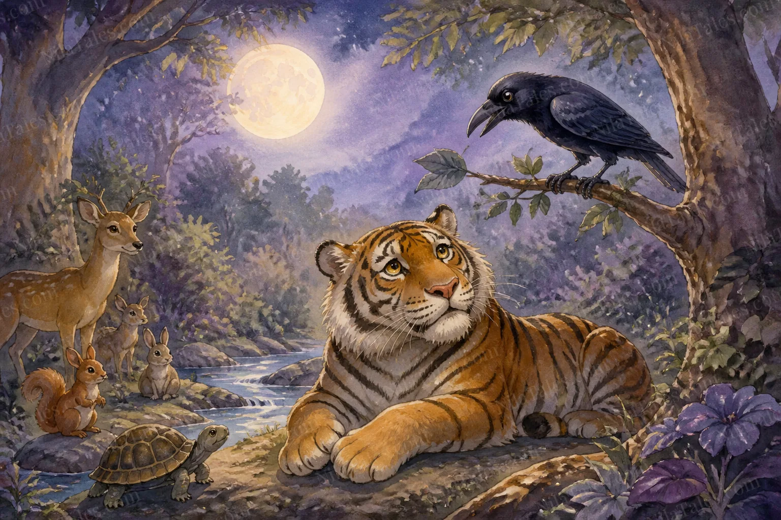 காட்டுப் புலியும் கருணை கொண்ட காகமும் — NilaTales cover art