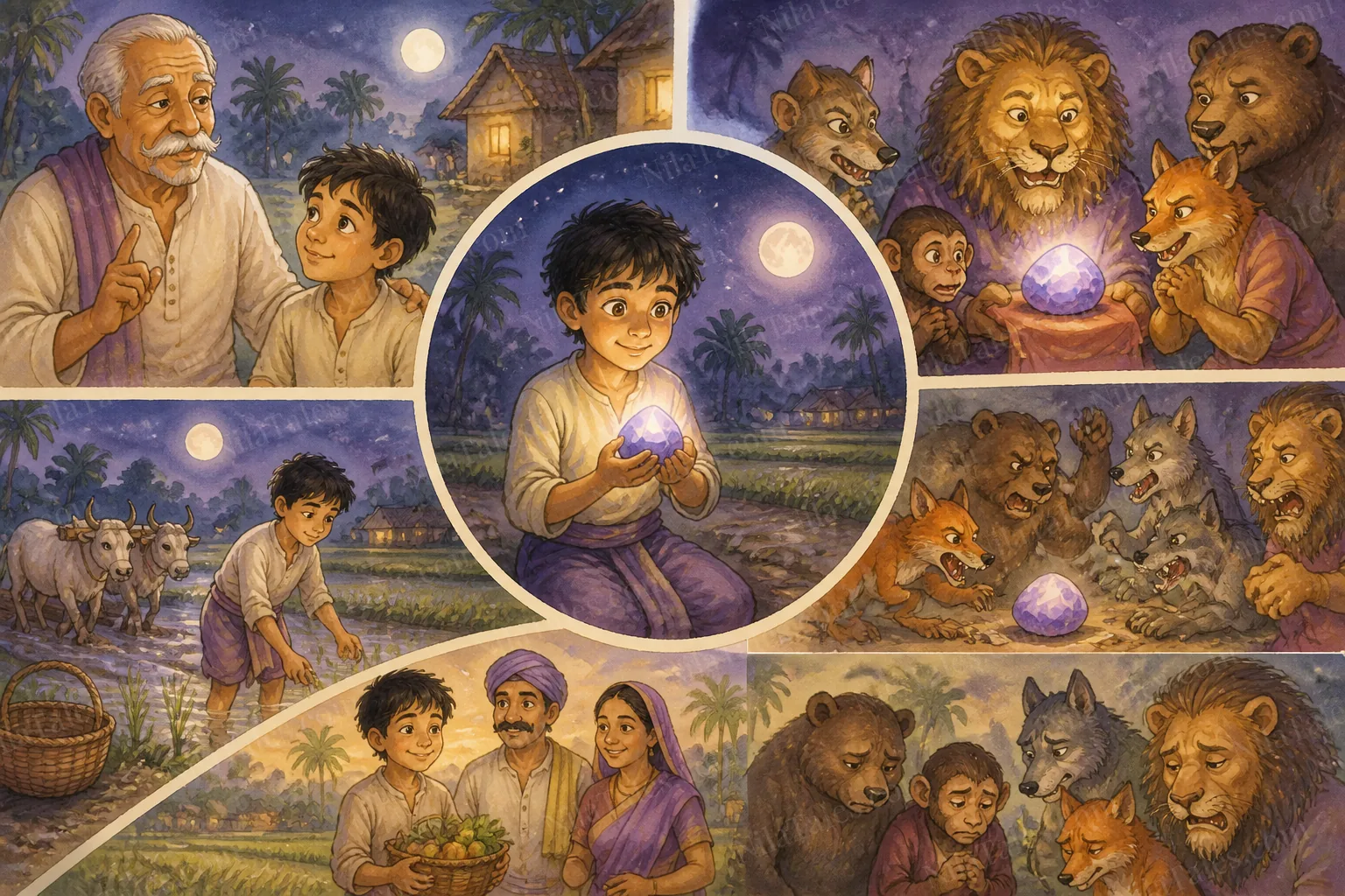 மந்திரக் கல் மற்றும் பேராசை கொண்ட கிராமம் — NilaTales cover art