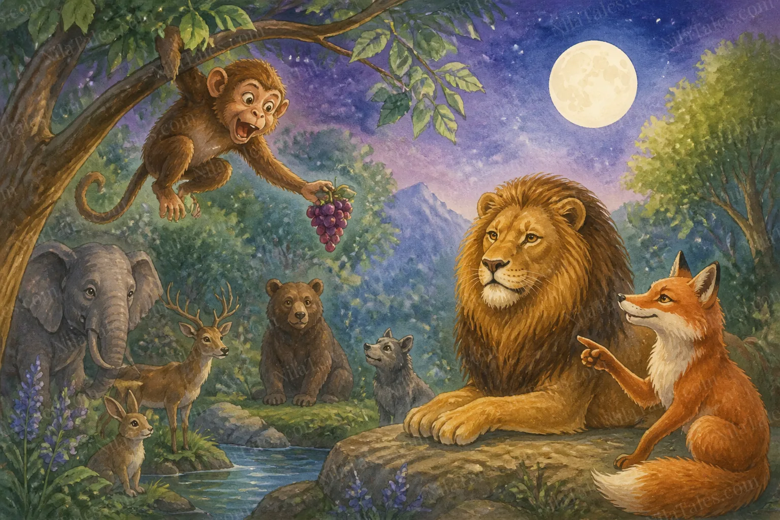 புத்திசாலி நரியும் ஏமாற்று குரங்கும் — NilaTales cover art