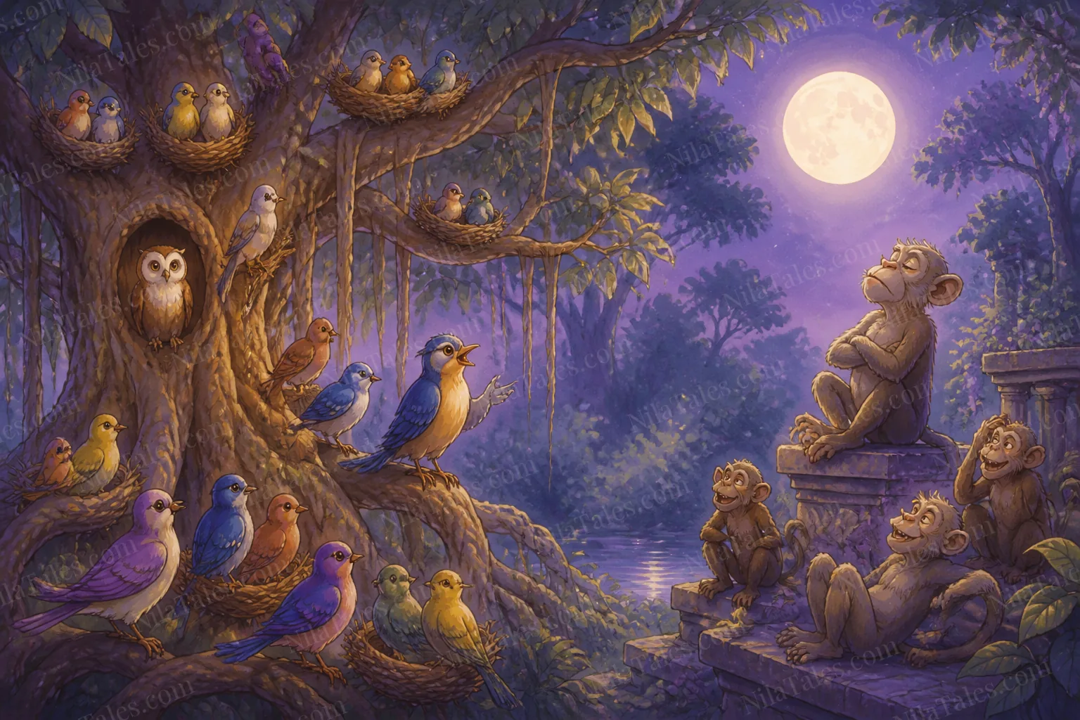 அறிவார்ந்த பறவைகளும் அகங்காரக் குரங்குகளும் — NilaTales cover art