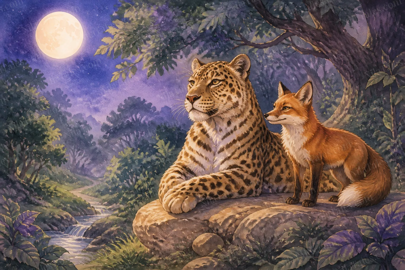 புத்திசாலி நரியும் பெருமை பேசும் சிறுத்தையும் — NilaTales cover art