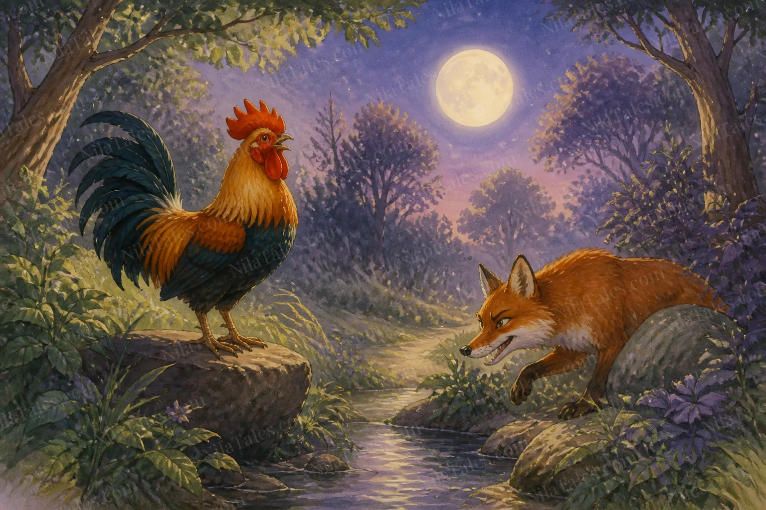 புத்திசாலிச் சேவலும் தந்திர நரியும் — NilaTales cover art