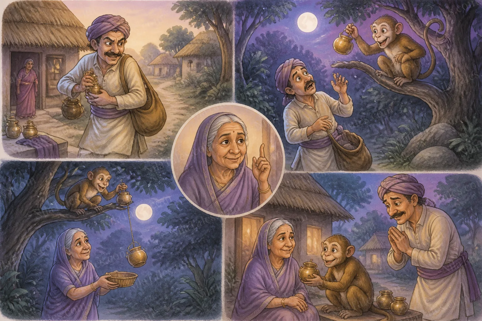 புத்திசாலி பாட்டியும் குரங்குத் திருடனும் — NilaTales cover art